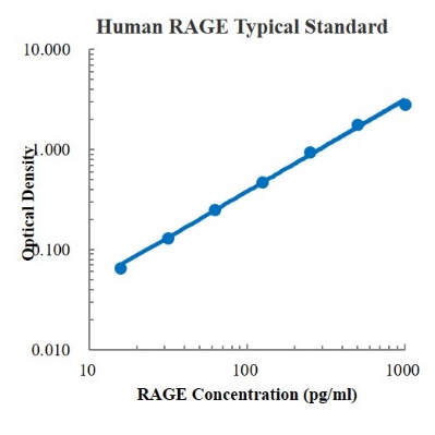 Human RAGE ELISA Kit (人RAGE ELISA试剂盒) - 标准曲线