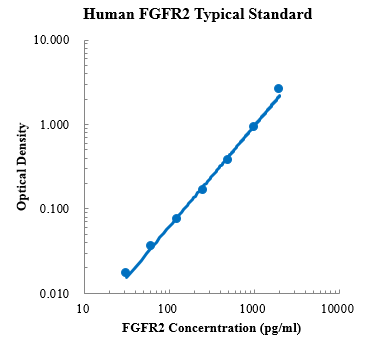 Human FGFR2 ELISA Kit (人成纤维细胞生长因子2 (FGFR2)ELISA试剂盒 - 标准曲线